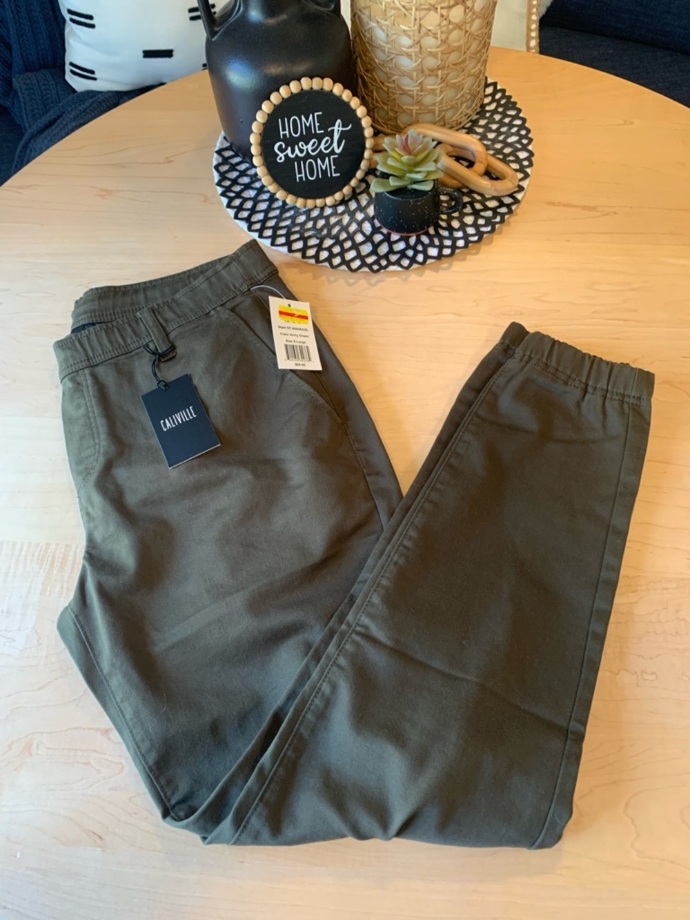 Caliville army green drawstring jogger pants XL